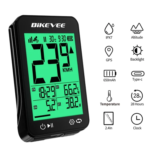 Imagen 2 del producto Ordenador para bicicleta GPS, ordenador Digital inalámbrico para ciclismo, velocímetro multifuncional inteligente para bicicleta, odómetro, ordenador para ciclismo al aire libre