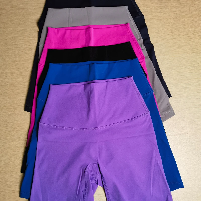 ヨガショーツ無地ソフト女性スポーツショーツ圧縮サポート汗総合トレーニングジョギングサイクリング内部ポケット