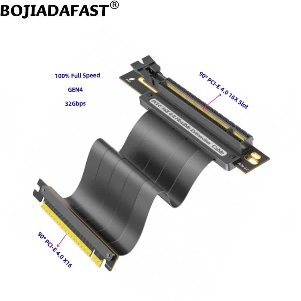 

Двойной 90-градусный PCI-E 4,0 16X к видеокарте PCIe X16, удлинительный кабель графического процессора 20 см для RTX3090ti RTX4090ti RX6900XT RX6800XT