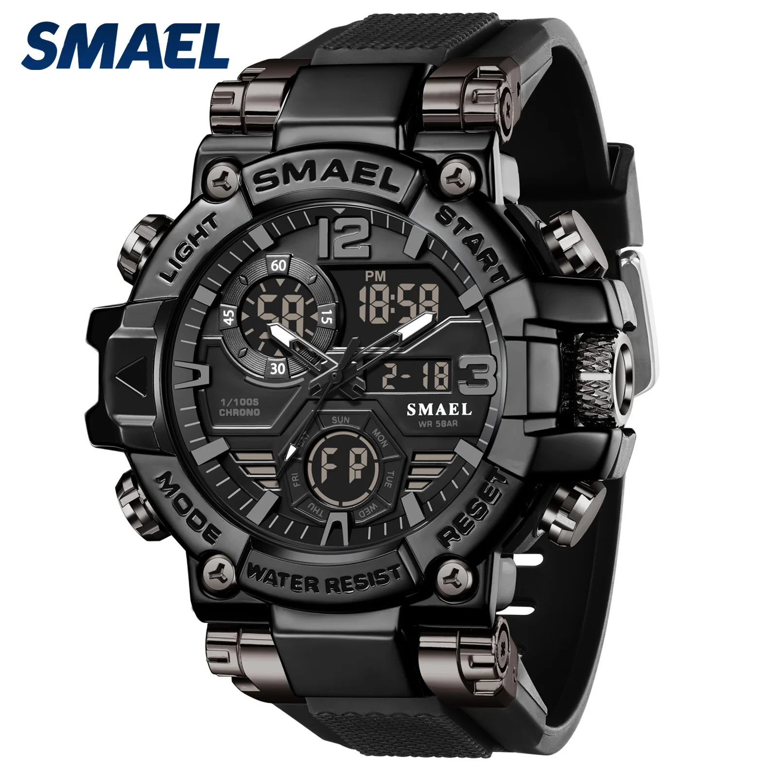 SMAEL 8110 LED Watches New 50m Waterproof Digital Watches Shockproof Sports Men Electrionic Sports Watches Men