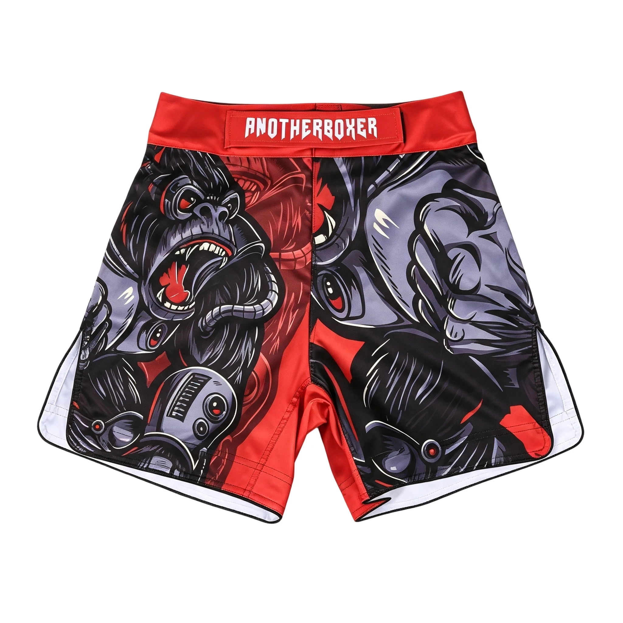 MMA Fight Shorts Mechanical Gorilla Graphic Grappling Shorts Men's Side Slits BJJ Boxing Muay Thai & Martial Arts Training Pants