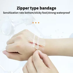 2pcs Zipper Tie Wound Closure Patch Hemostatic Patch Wound Fast Suture Zipper Band-Aid Outdoor Portable