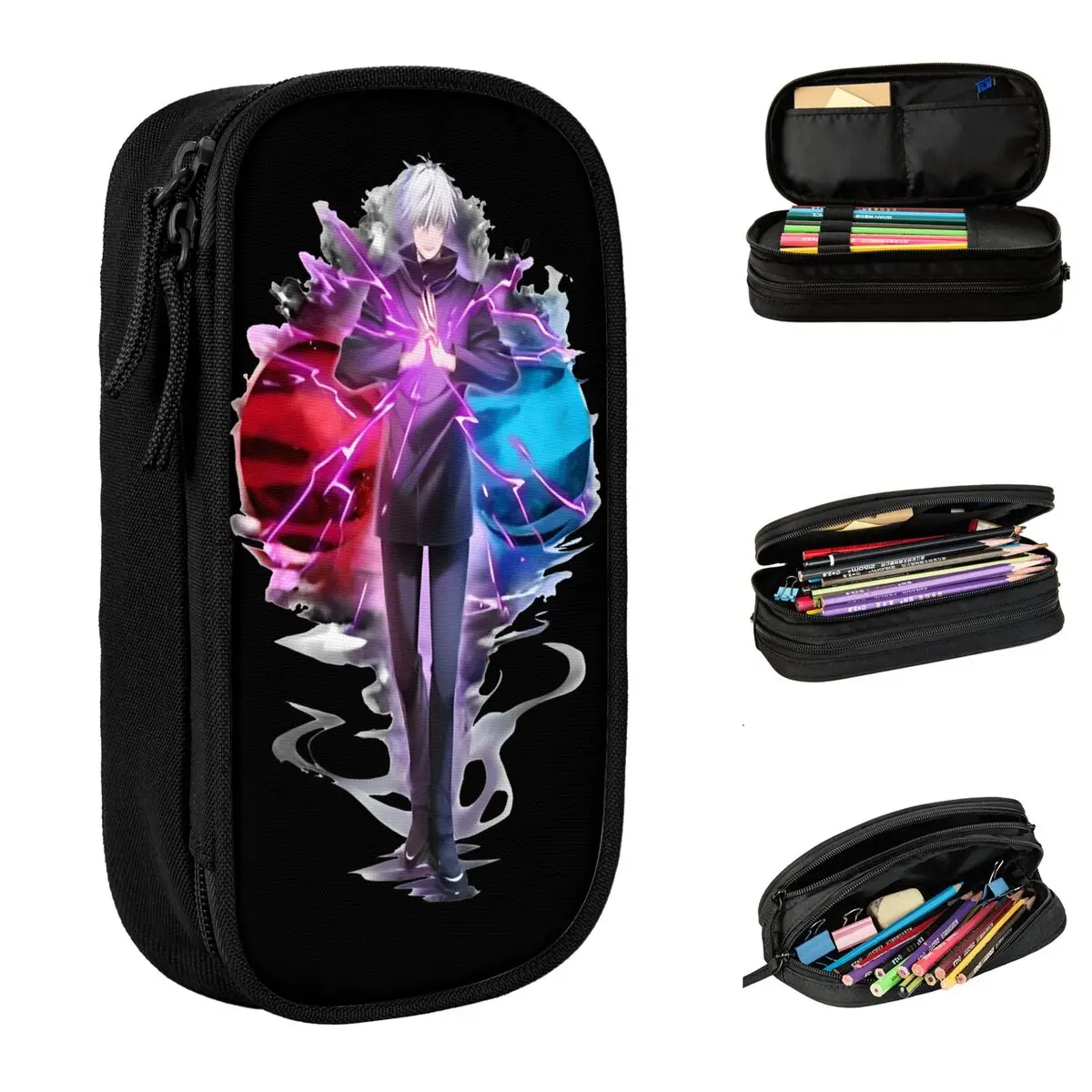 

Fun Jujutsu Gojo Satoru Kaisen Comic Pencil Case Anime Pencilcases Pen Holder for Student Big Capacity Bags Zipper Accessories