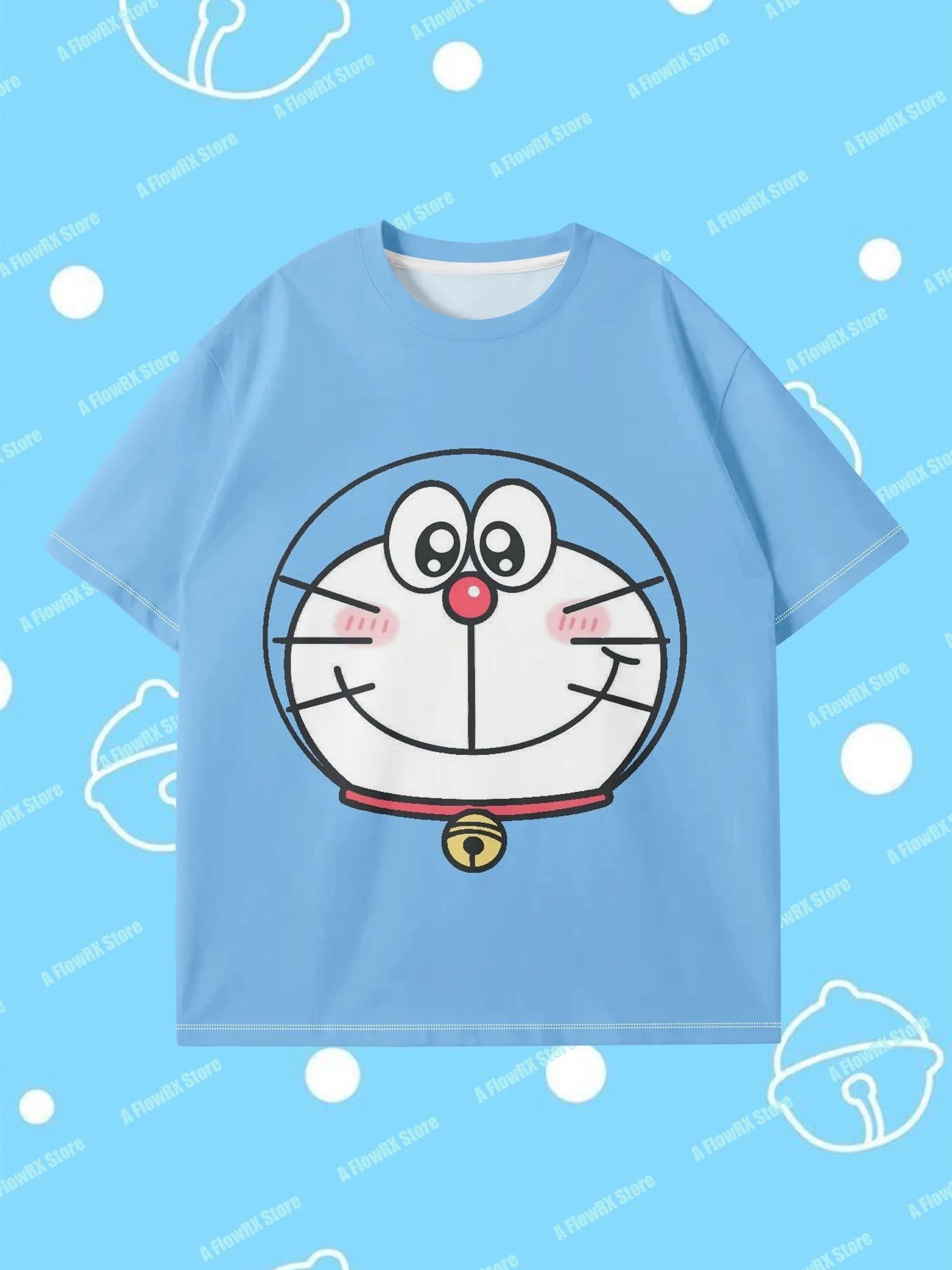 تيشيرتات Doraemon مطبوعة ثلاثية الأبعاد مثالية للاستخدام الخارجي غير الرسمي مناسبة للرجال والنساء والكبار والأطفال في الصيف ومريحة للتنفس