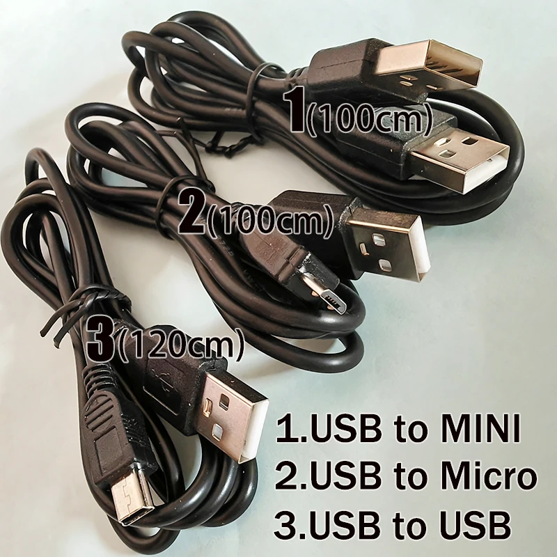 

USB To USB/micro/mini (100/120CM) Power Charging Cable Adapter Cable Connection Cable Power Supply Cable Suitable For PS3/MP3-4
