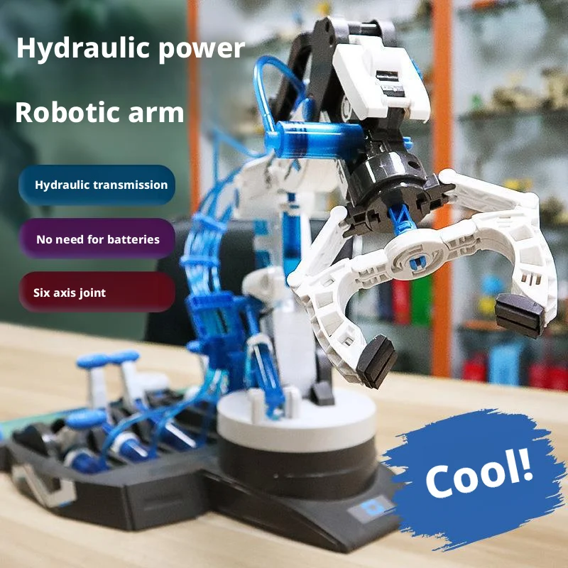 children's-hydraulic-mechanical-assembly-arm-experiment-educational-toy-primary-school-students-handmade-model-science-kit-toy