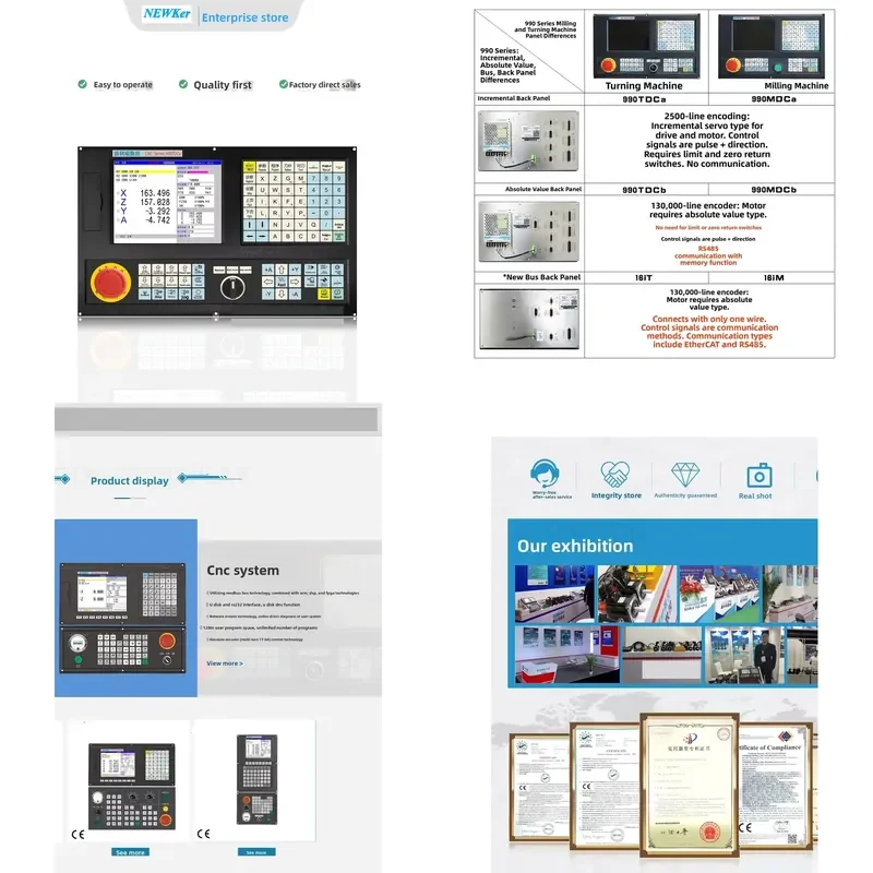 NEWKer manufactured CNC Lathe & Milling Turning Control System with 2-Year Warranty