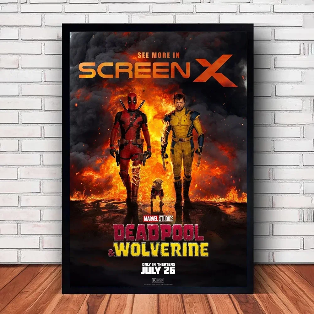 Marvel Movie Poster Deadpool Wolverine Canvas Wall Print Mural Superhero Decorative Painting Home Decor Birthday Gift Unframed