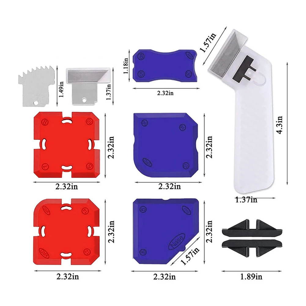 11PCS Silicone Profiling Kit Sealant Finishing Tools Caulking Removal Scraper Smooth and Flawless Application No Cleanup
