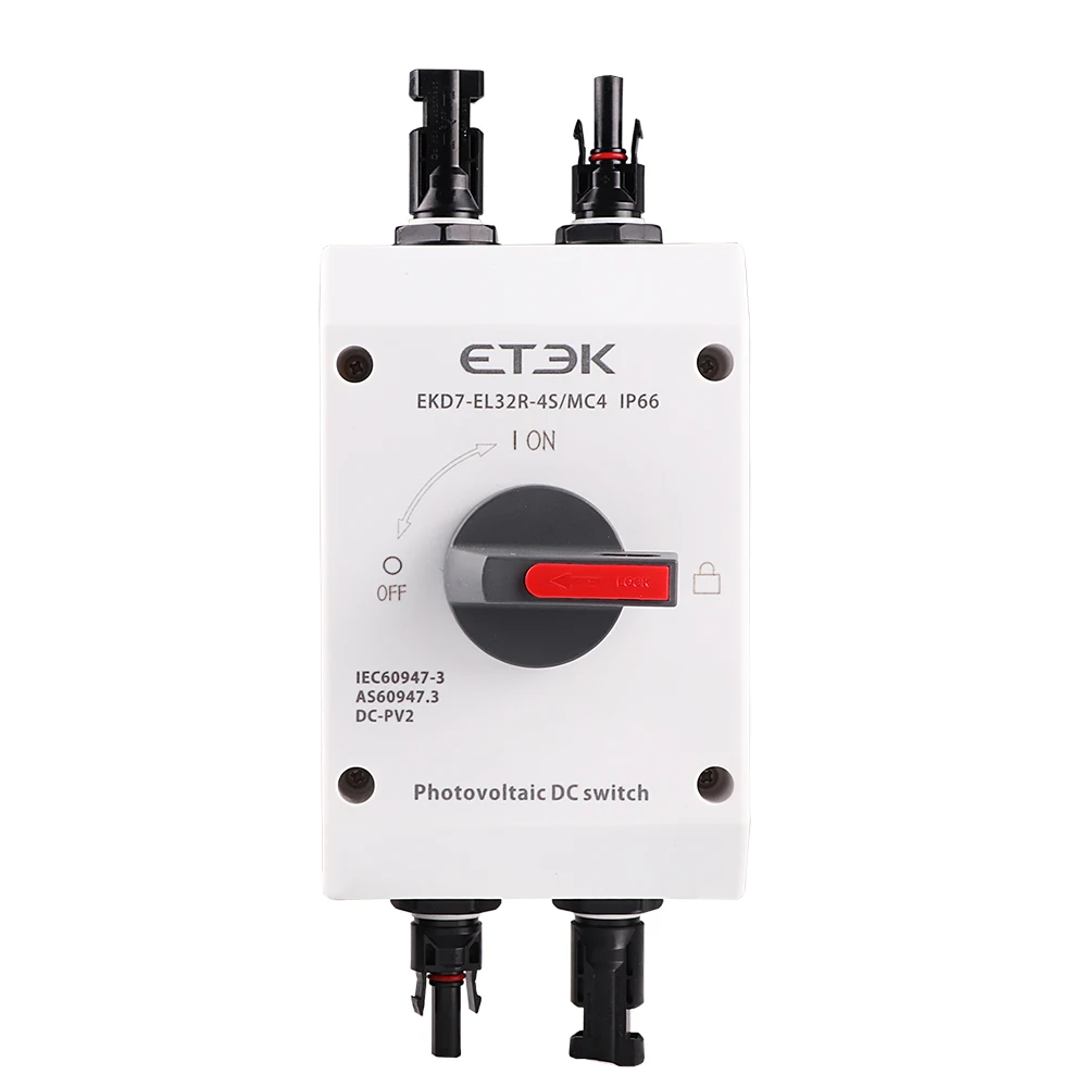 Imagem -02 - Fotovoltaica Solar dc Isolamento Interruptor pv ao ar Livre 4p 1000v 32a Ukpm Punho Giratório Impermeável Interruptor Isolado