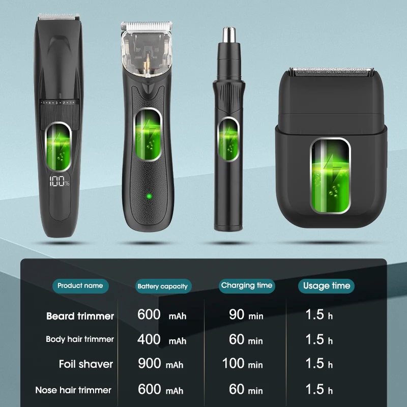 RESUXI 377 4-in-1 Men's Multi functional Hair Clipper Set Nose Hair Trimmer Electric Shaver and Beard Trimmer Grooming Tools Set