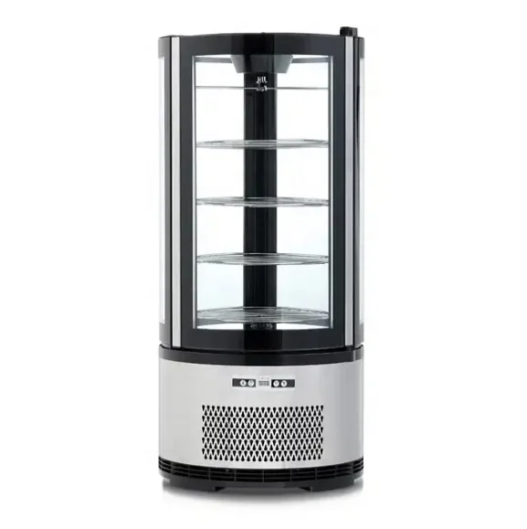 Commercial 100L Upright Cake Dessert Display Showcase Stainless Steel Food Refrigerator Electric Power Source Sliding Compressor