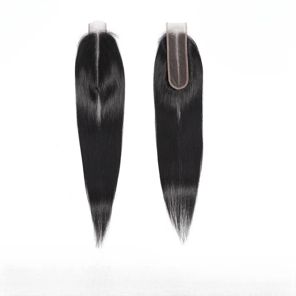 2x6 lace closure straight natural color No Shedding Tangle Free human hair 10-22 inch Brazilian Virgin Remy Preplucked Hairline