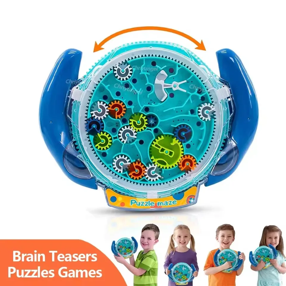 3D Creative Puzzle Maze Magic Transparent Puzzle Speed Cube Rolling Ball Magic UFO Maze Toys For Childr