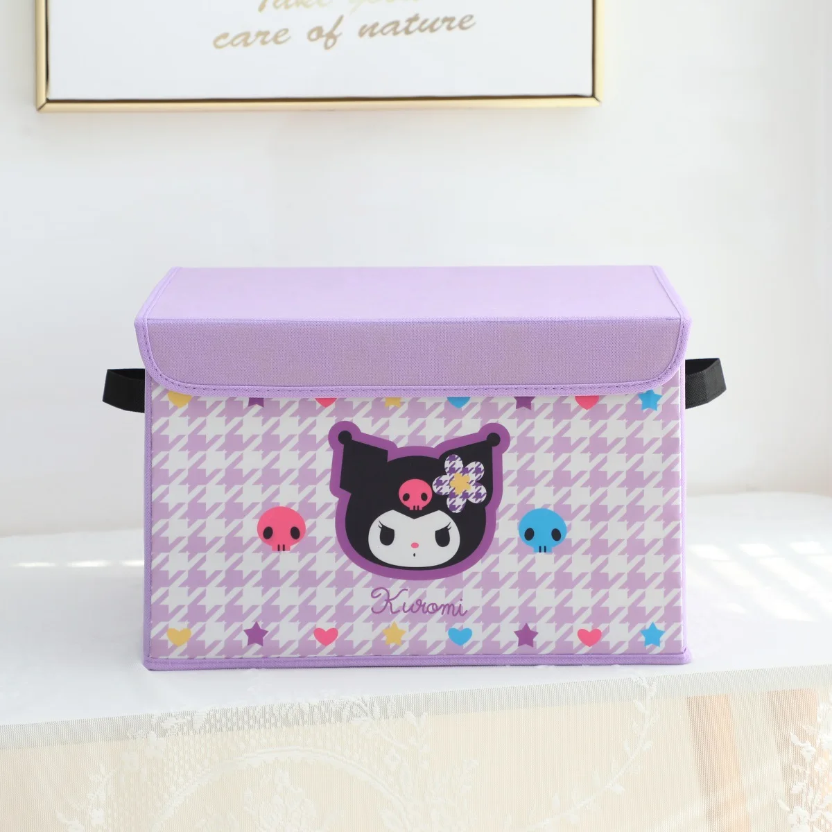 Sanrio Kawaii My Melody Cinnamoroll Kuromi Anime Large Foldable Storage Box Toy Square Bedroom Clothes Organizer Sundries Basket