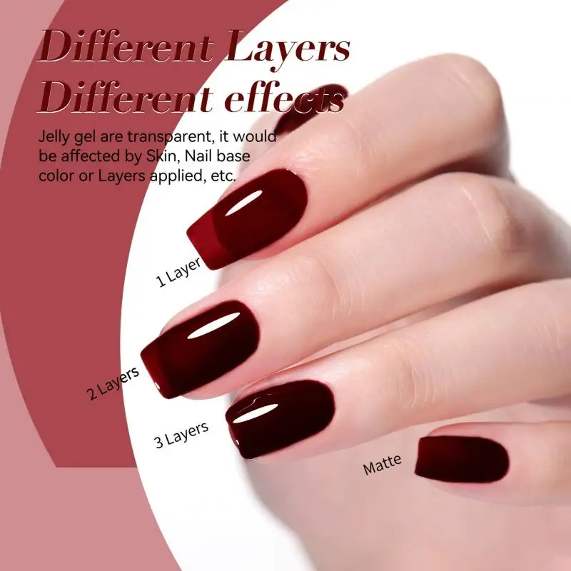 BORN PRETTY 10ml Halloween Translucent Crimson Red Jelly Nail Gel Soak Off Semi Permanent UV LED Gel Polish DIY Salon Manicure