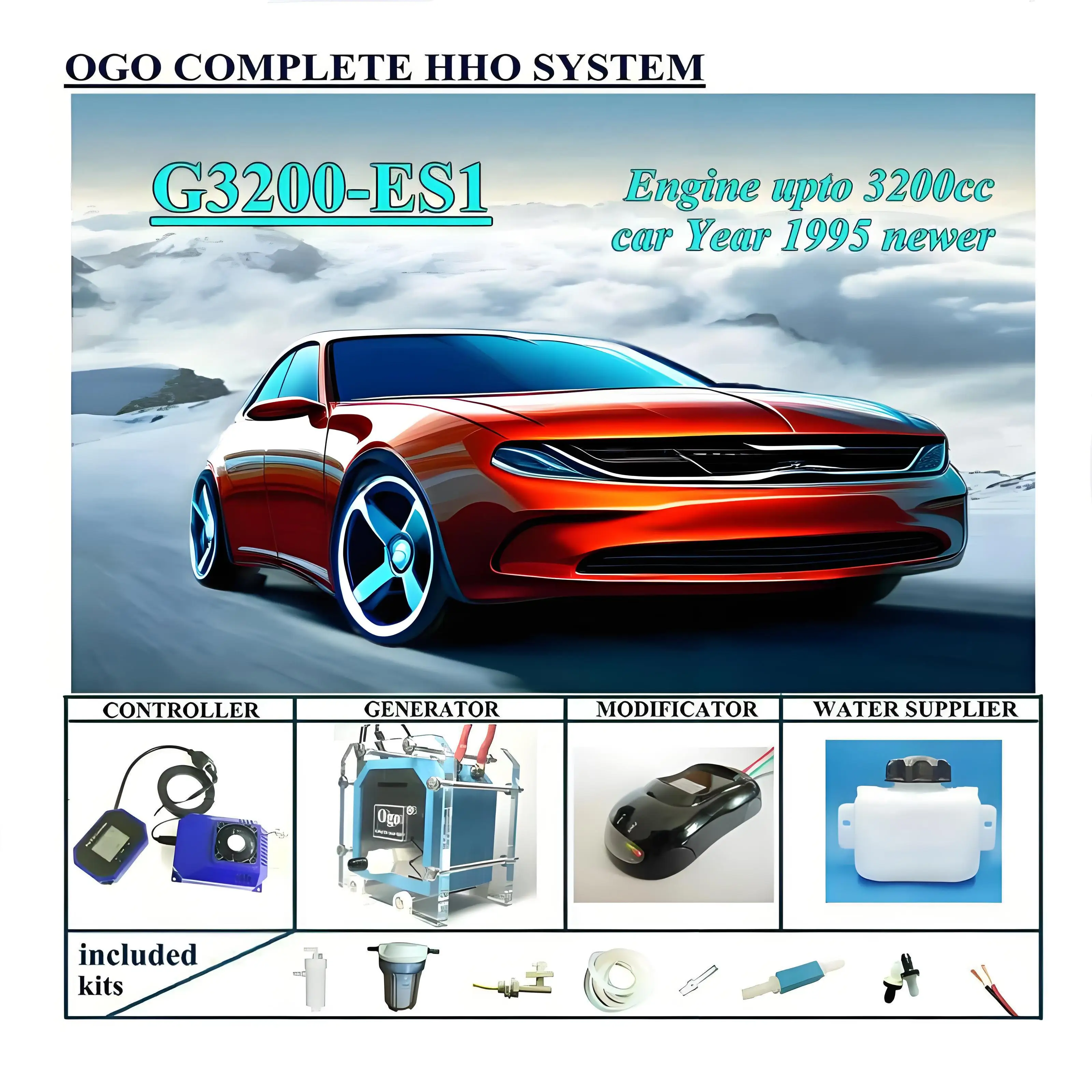 

OGO Полная система HHO G3200-ES1 Smart PWM ЧИП UPTO 3200CC