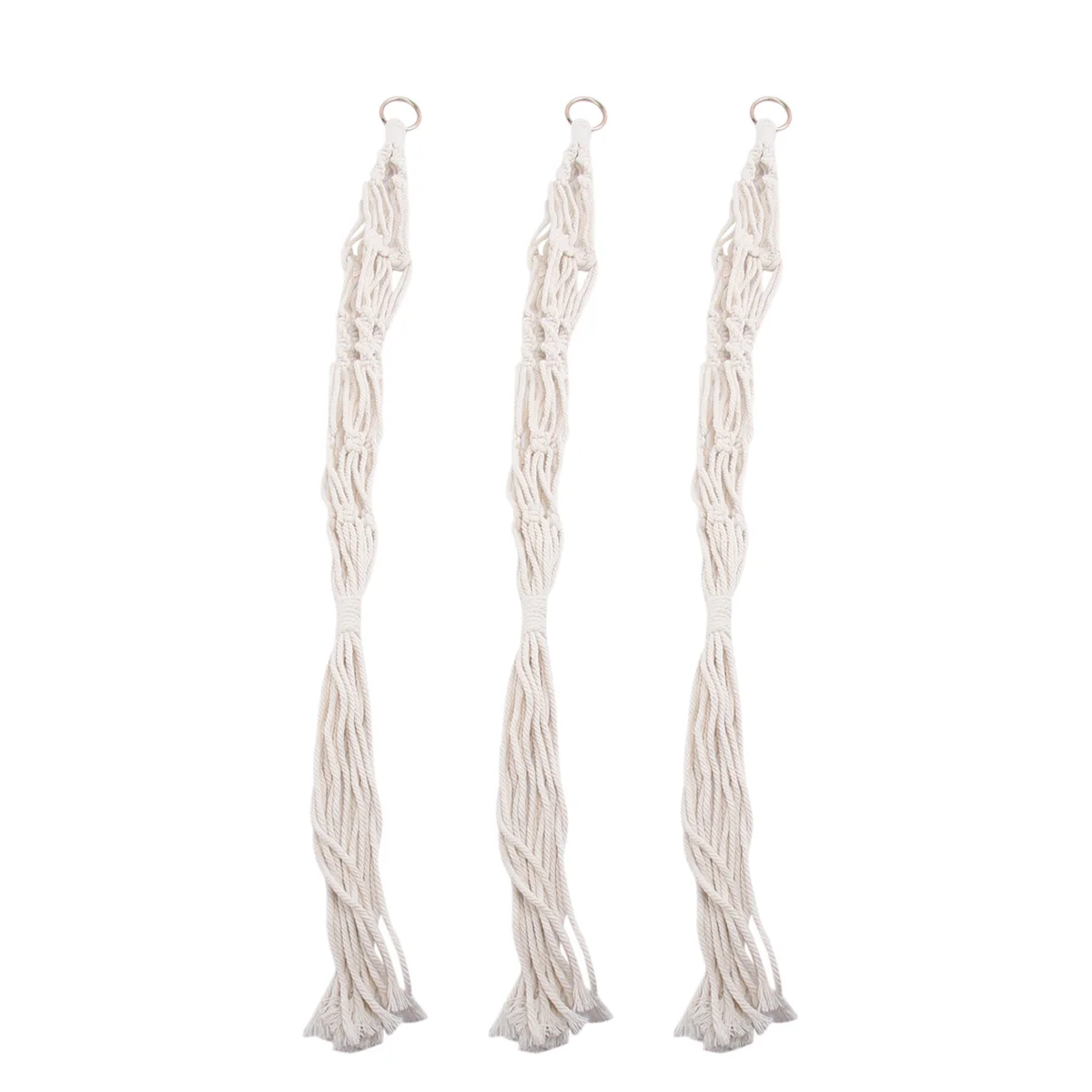 

3 шт., подвесная сумка на веревке для цветочного горшка, хлопковая веревка, ручное вязание, небольшой держатель для растений, декор для дома, сада, магазина, цветочный горшок, веревочная сумка