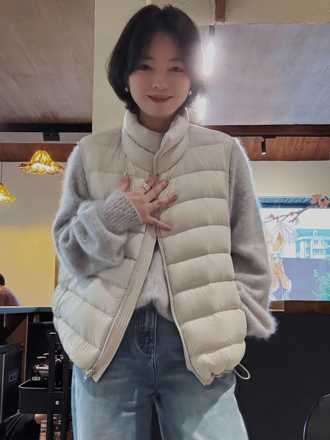 Fashionable Stand Collar Thickened Cotton Vest Women's Outerwear Loose Fit Versatile Style Commute Wind Winter New Arrival