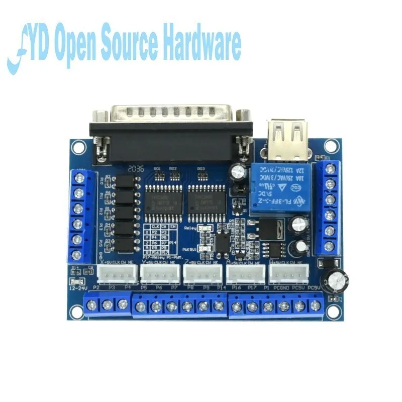 MACH3 arayüz kartı Optocoupler adaptörü ile 5 eksen step Motor sürücü + USB kablosu ahududu pi için