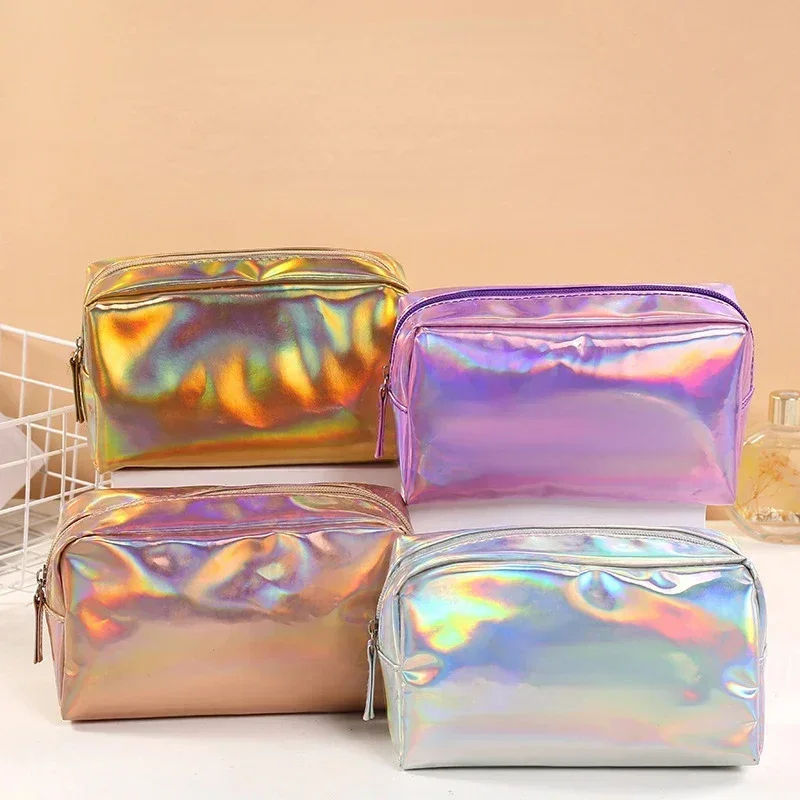 Women\'s Waterproof PVC Laser Cosmetic Storage Bags Women Fashion Make Up Bag Pouch Wash Toiletry Bag Travel Organizer Case