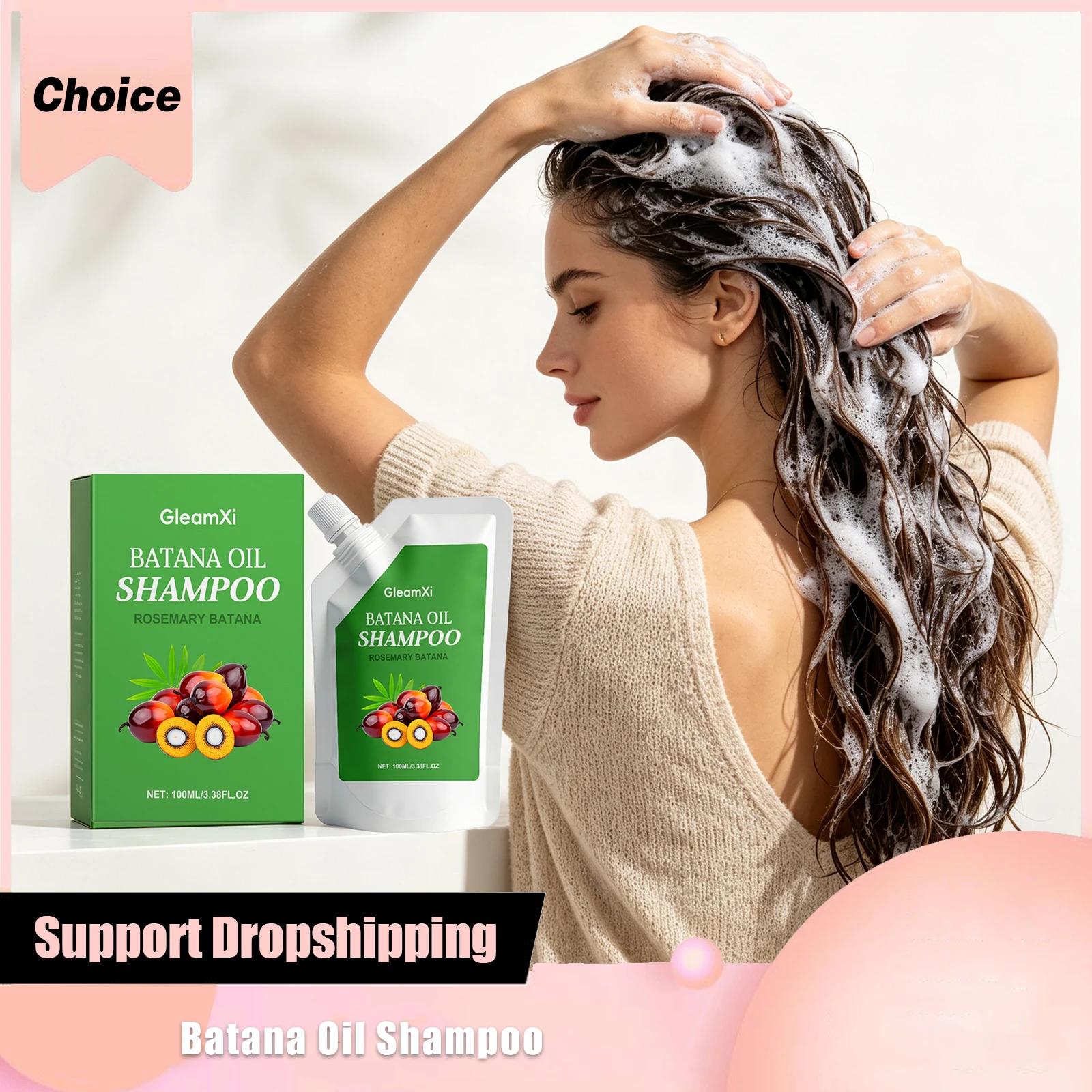 Organic Batana Oil Shampoo Rosemary Extract Prevent Dryness Anti-Dandruff Reduce Spilt Ends Soothing Itching Nourishing Shampoo