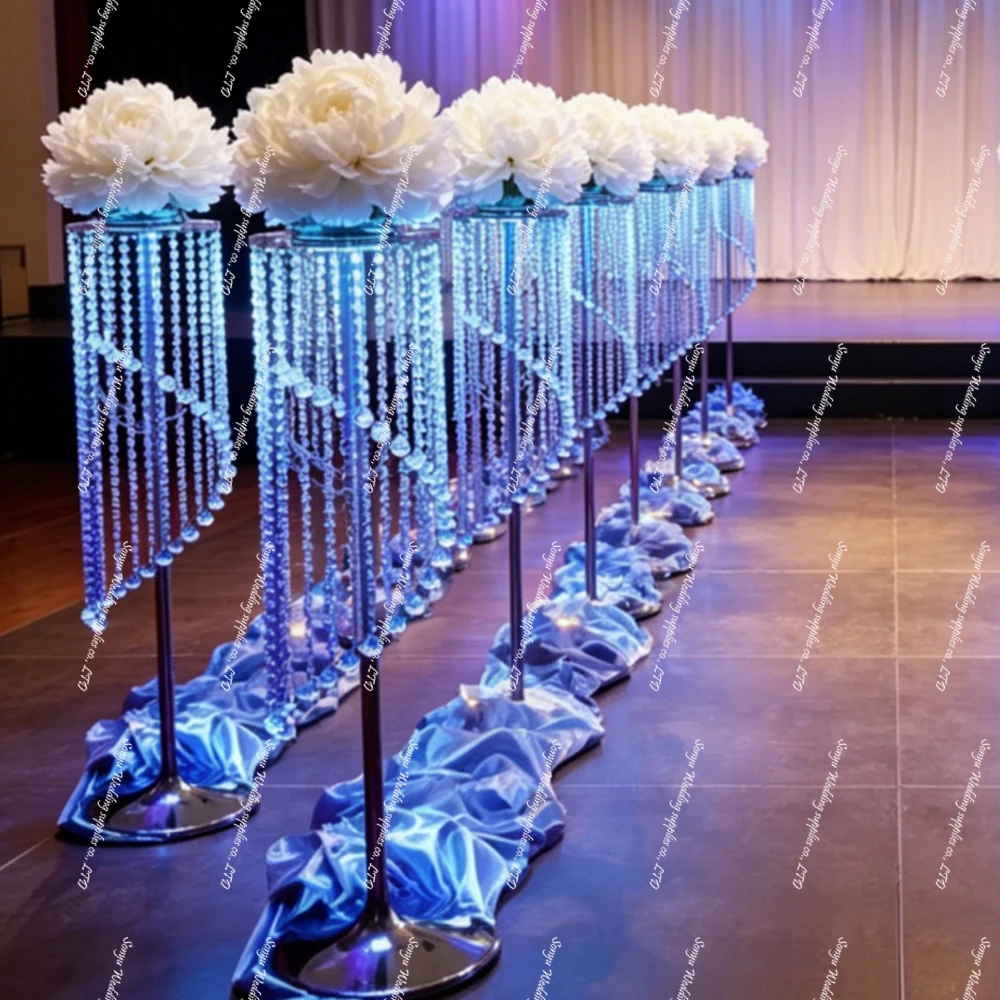 6pcs)H120cm Metal Acrylic Wedding Centerpieces wireless light Led Table Centerpiece for Wedding Event Table Decore Outdoor Indoo