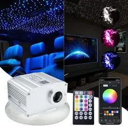 10W Twinkle światłowodowe gwiazda sufit zestaw oświetleniowy RGBW na dach samochodowy gwiazdka lekki Bluetooth app sterowanie muzyką samochód gwiaździste niebo lampa sufitowa