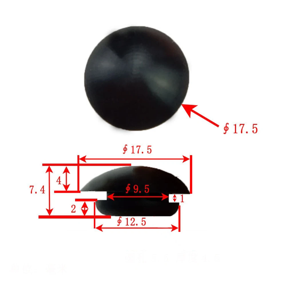 1/2/5/10Pcs 9.5mm Silicone Rubber Hole Caps Black/White Curved Snap-on Blanking End Bore Plug Dust-proof Waterproof Seal Stopper