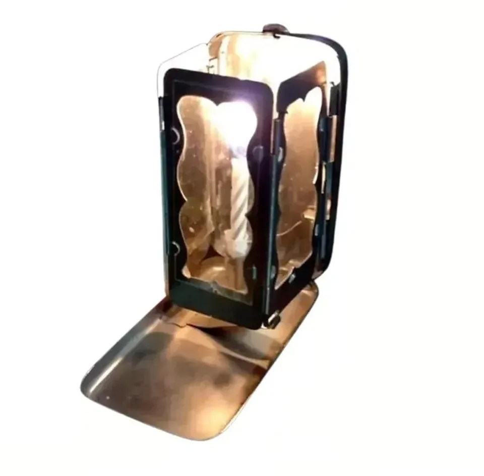 Vintage พับกระเป๋าเทียนโคมไฟพับกระเป๋าเทียนโคมไฟสําหรับ Camping Creative Home แท่งเทียนโคมไฟเทียนผู้ถือ