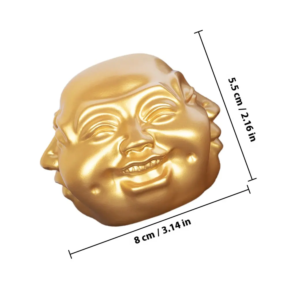 Four-Faced Buddha Head Statue Resin Craft Exquisite Handcrafted Decor for Living Room Shelf Office Desk Home Decor Aesthetic