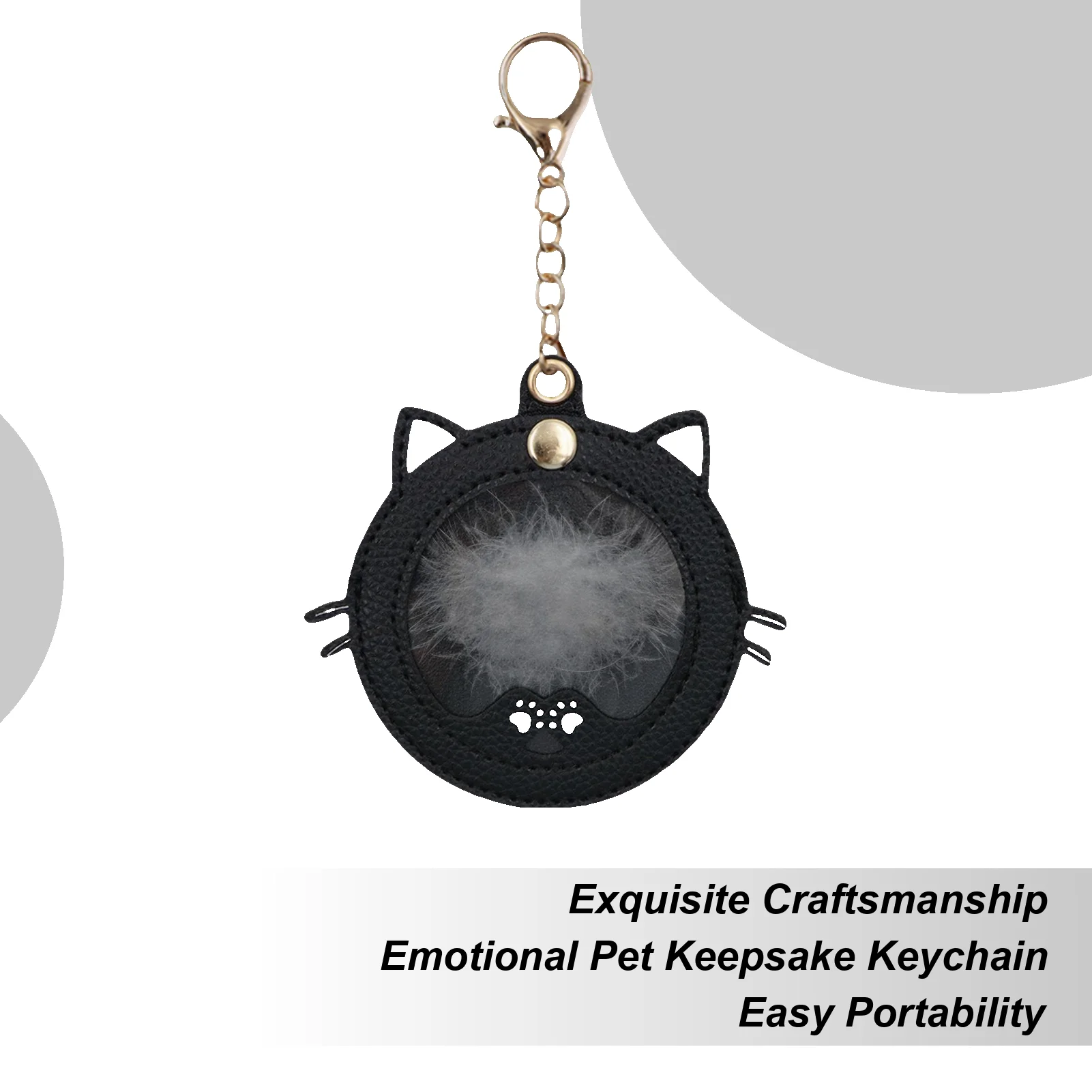 

Dog Hair Collector Keychain Kitten Face Shaped Dog Hair Storage Keychain Creative Cute Keyring Key Holder for Photo Storage