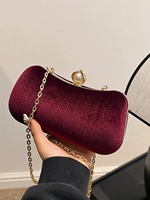 High-end Banquet Clutch Bag For Women Vintage Corduroy Party Shoulder Bags Light Luxury Gradient Mini Chain Crossbody Purse