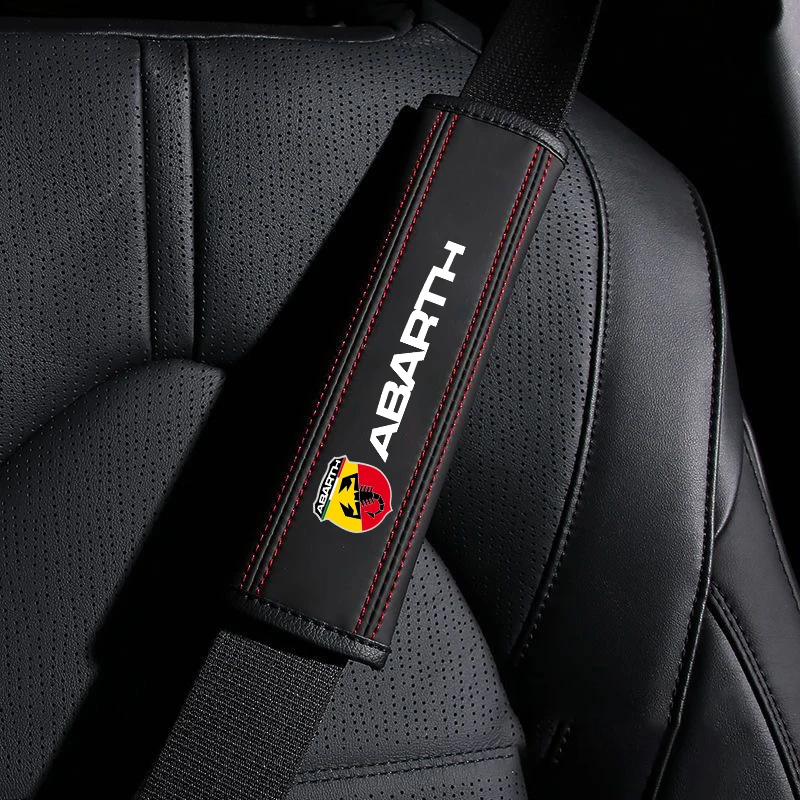 2 قطعة حزام الأمان الجلدي نابا غطاء الكتف حماية منصات لشركة فيات أبارث 595 أبارث 500 أبارث 124 العنكبوت اكسسوارات السيارات
