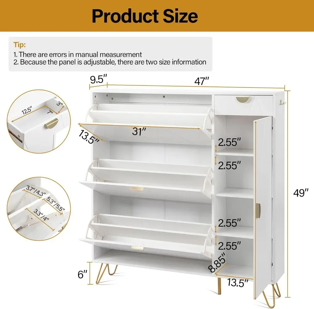 Slim Entryway Shoe Organizer,Shoe Storage Organizer, Slim Shoe Storage  120 x 24 x 125CM