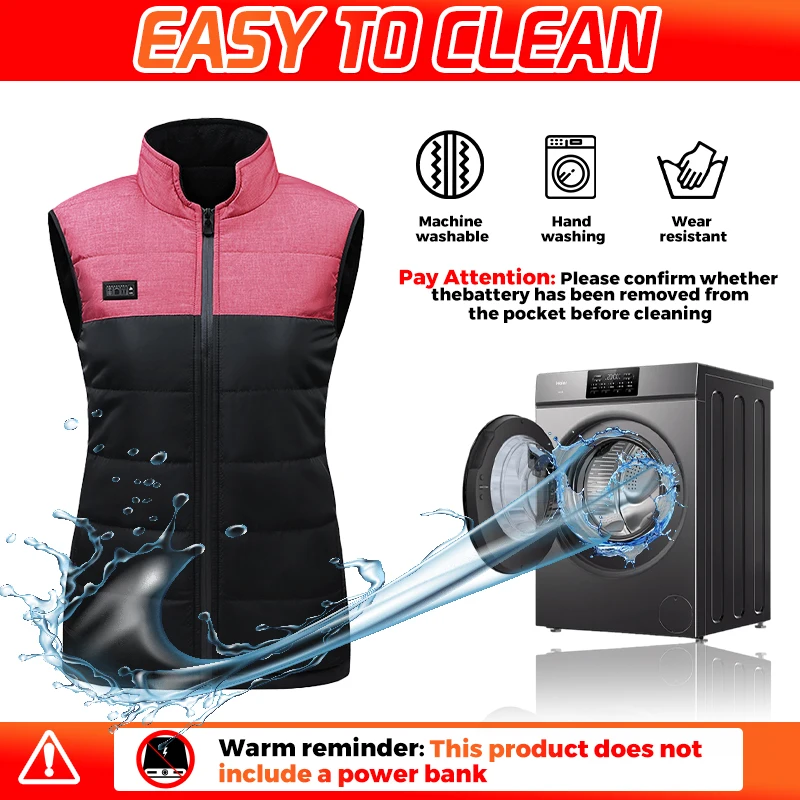 Intelligente beheizte Weste mit 21 Heizzonen, die den gesamten Körper wärmt, USB-Heizung, Winter-Thermo-Weste zum Skifahren, Camping, Winter, ärmellose Jacke, Weste. – Detail 5