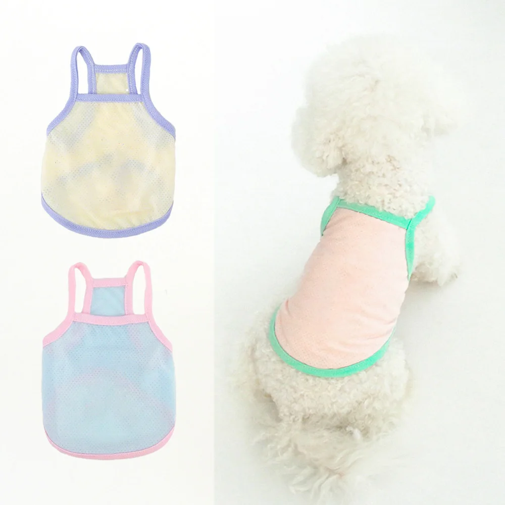 Pet verão respirável cinta de resfriamento de seda gelo cão fresco e confortável roupas frescas cor sólida simples roupas para cães