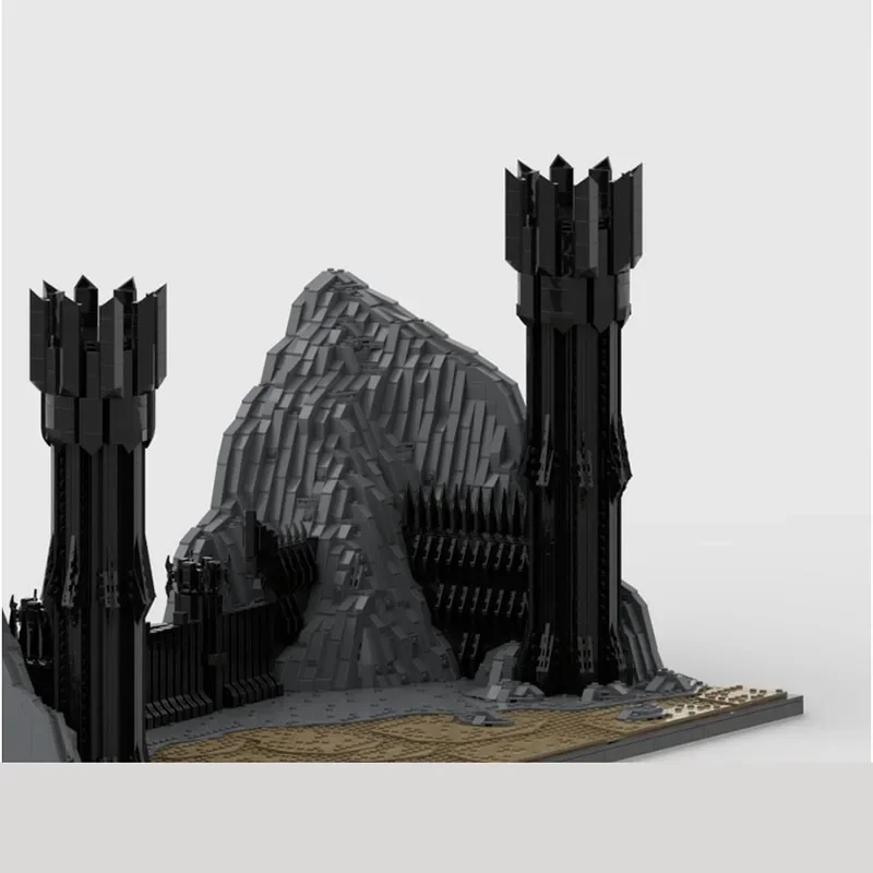 แหวนภาพยนตร์ Moc อาคารบล็อกฉากสีดําประตู Modular เทคโนโลยี Building Blocks ของขวัญของเล่น DIY ชุดประกอบ