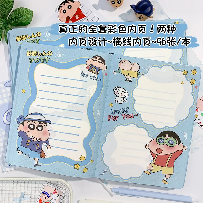 Crayon Shin Chan A5 Notizbuch, Cartoon-Studentenhandbuch, Notizbuch, niedliches Anime-Tagebuch, farbige Seite, Notizbuch, Mädchen-Geschenk