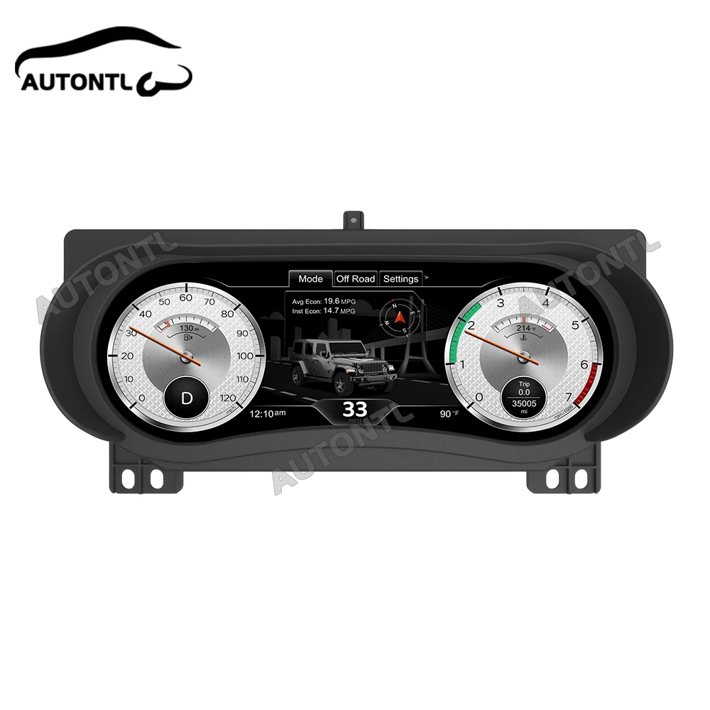 

For Jeep Wrangler JL 2019 2023 Car Digital Cluster Upgrade LCD Dashboard Screen Auto Speedometer Virtual Cockpit Monitor Linux