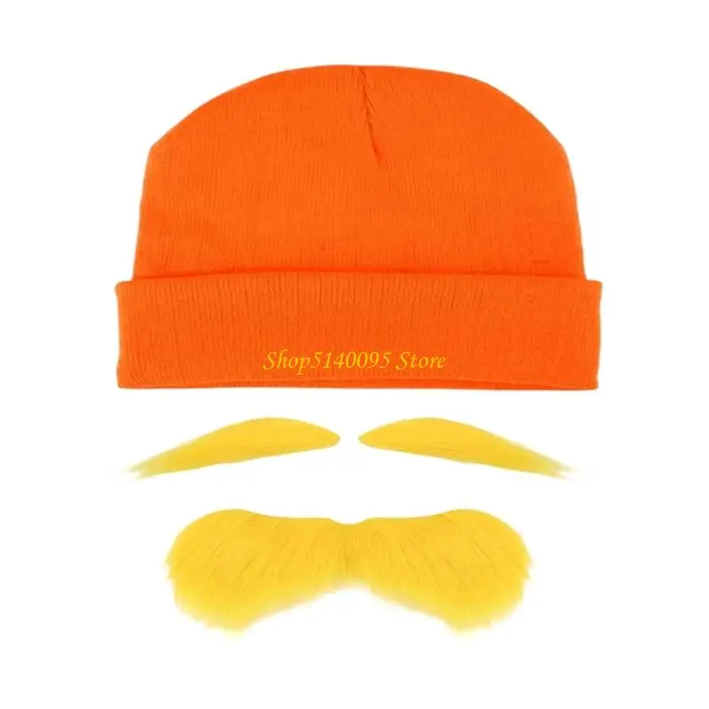 DXAE chapeau moustache floue avec barbe en peluche pour adultes enfants accessoire Costume jeu rôle