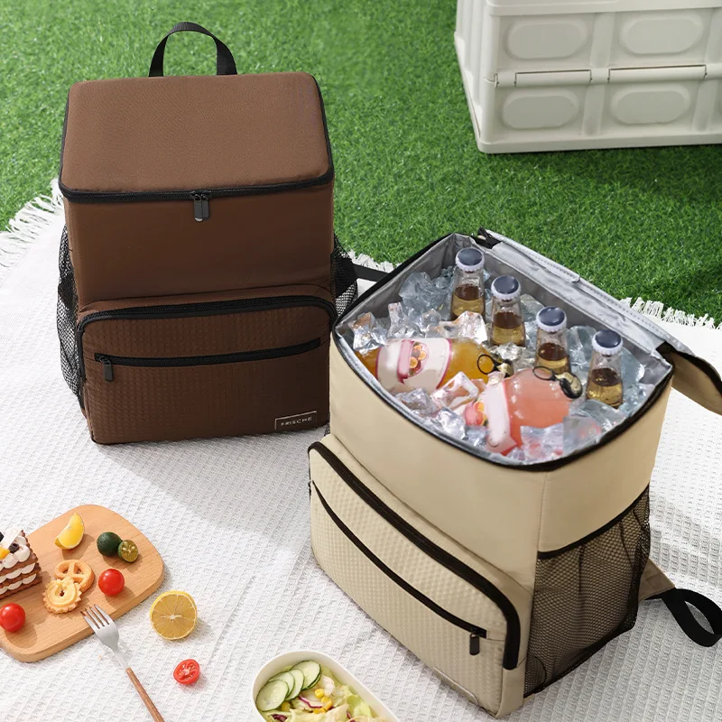 

2025 New Backpack Cooler Large Capacity Oxford Cloth Backpack Outdoor Travel Beer Bag Waterproof PEVA Lined Ice Bag