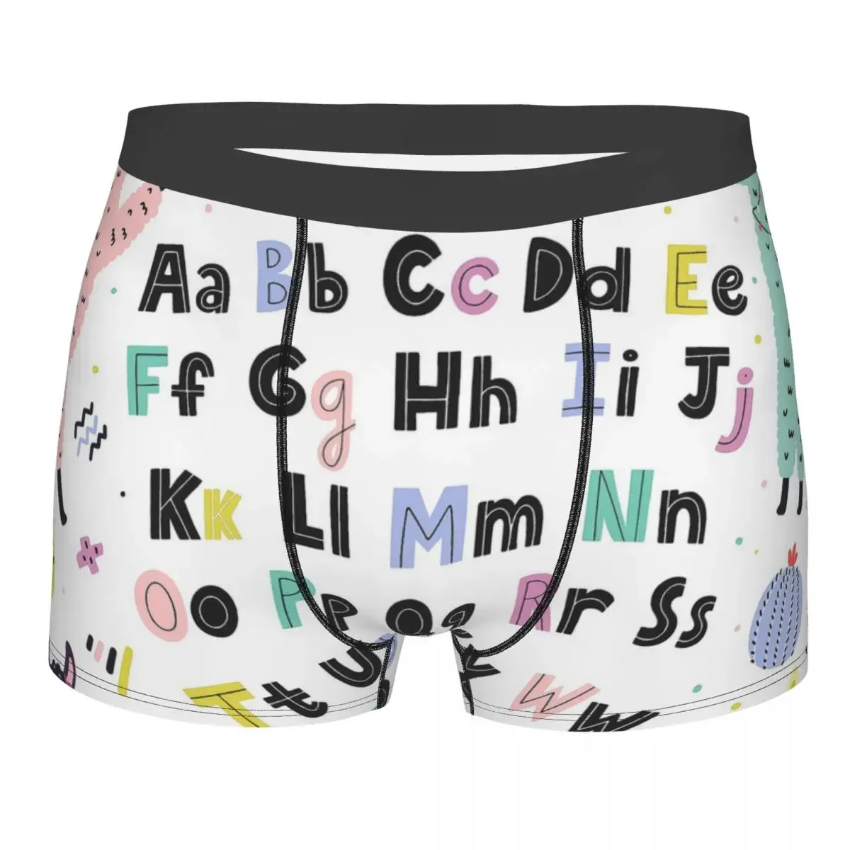 Animals And Word Alpaca Clever Lively Naughty Lovely Cherubic Underpants Breathbale Panties Man Underwear Print Shorts Briefs