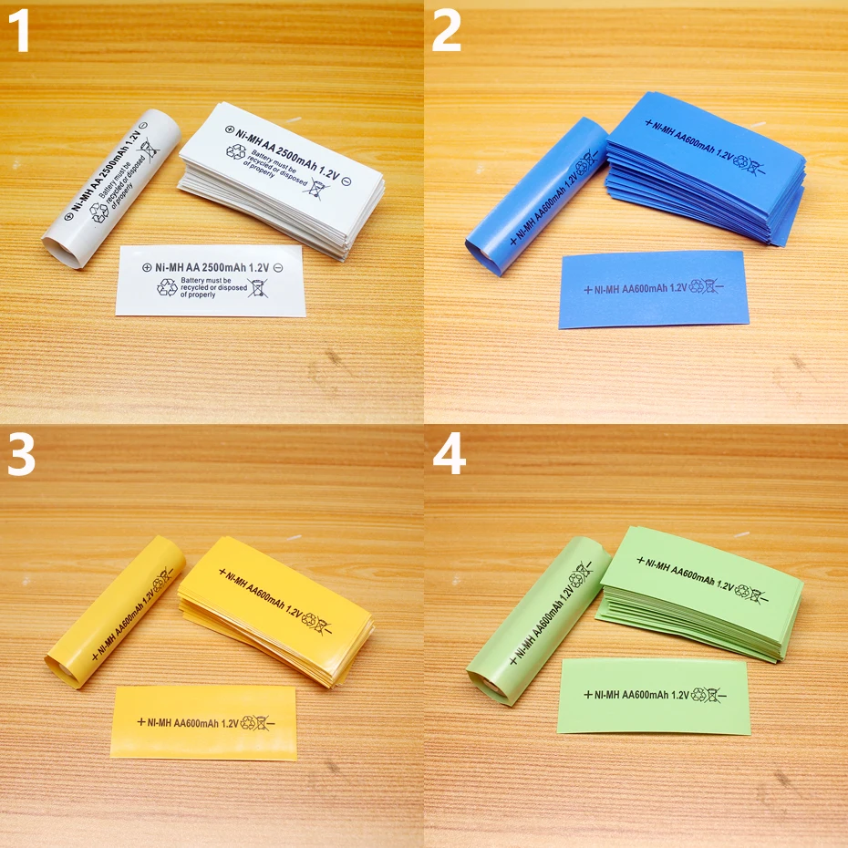 100 buah/lot 14500 baterai lithium film pengecil baterai AA isolasi kemasan tabung PVC panas menyusut tubing kemasan kulit