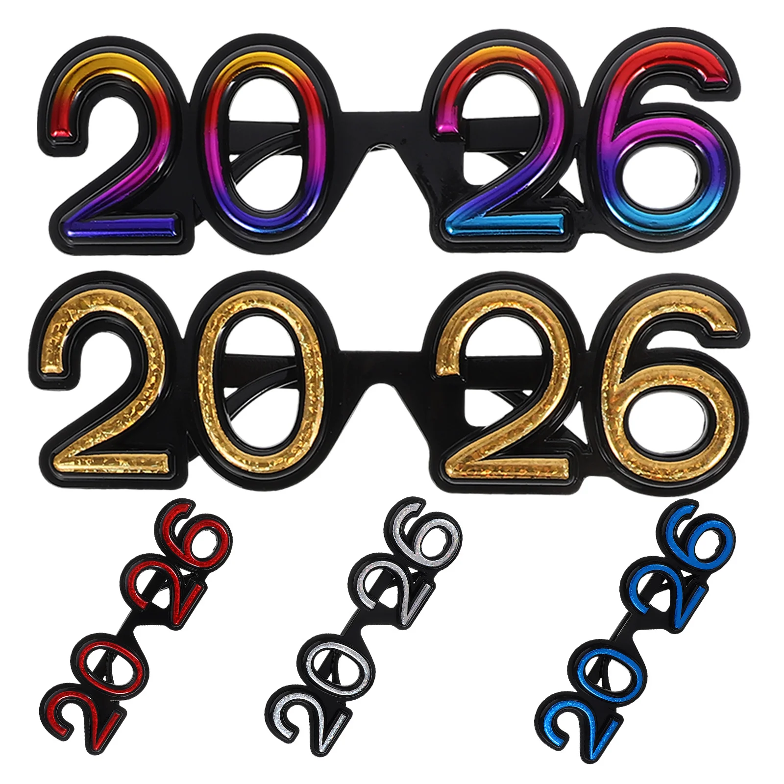 

5Pcs New Year Glasses 2026 Funny Party Number Eyeglasses Photo Booth Props New Years Eve Accessories Celebration Supplies