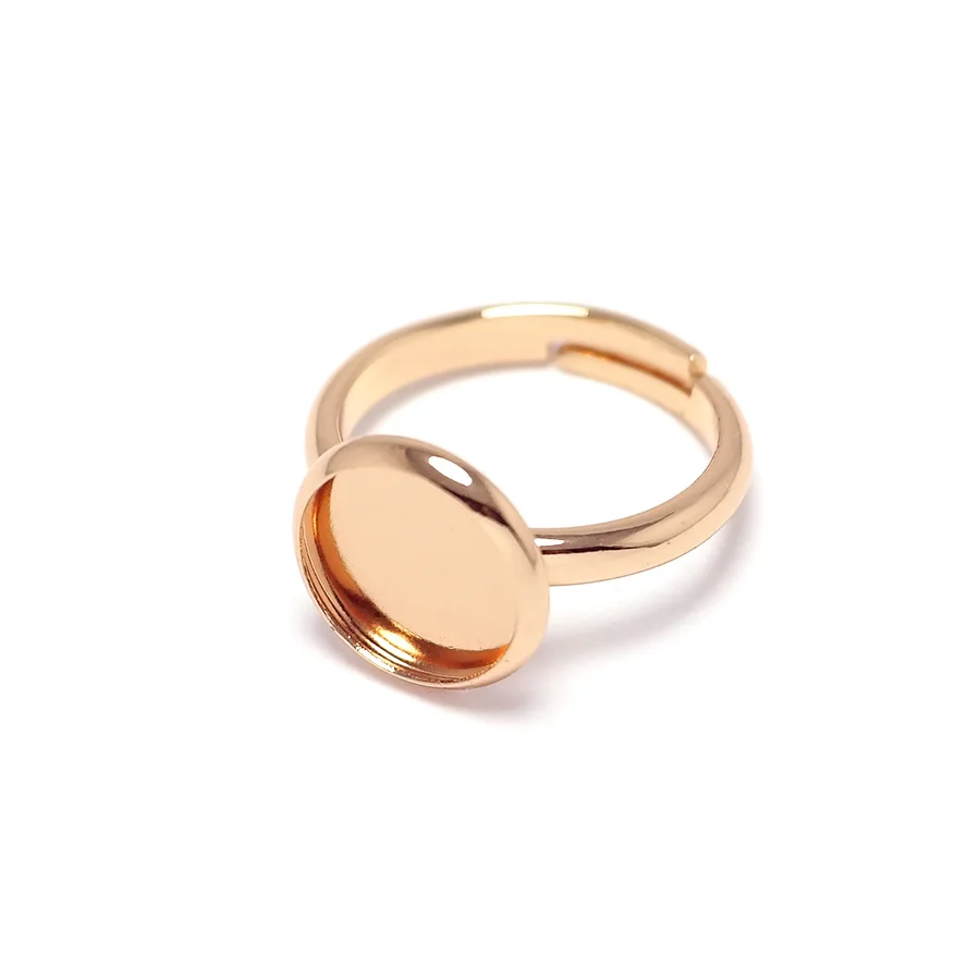 

2pcs Brass Ring Rose Gold Plated,With Disc For Natural stone Pearls Beads,Ring Finding Making