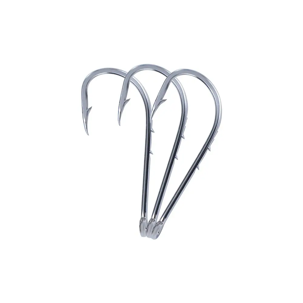 Accesorios de cebo, anzuelo de un solo círculo antioxidante, anzuelo de púas de acero rico en carbono, anzuelo de pesca de vástago largo, anzuelo de cebo estrecho compensado