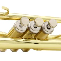 SLADE Trumpet Bb B Flat Brass Material Trumpet Professional Musical Instrument With Case Mouthpiece Gloves Cleaning Cloth Strap 5