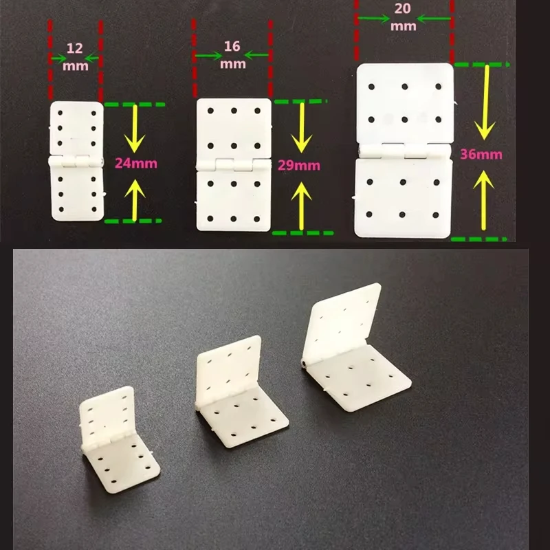 White Nylon Pinned Hinge 20x36mm 16x29mm 12x24mm For RC Airplane Plane Parts Model Replacement