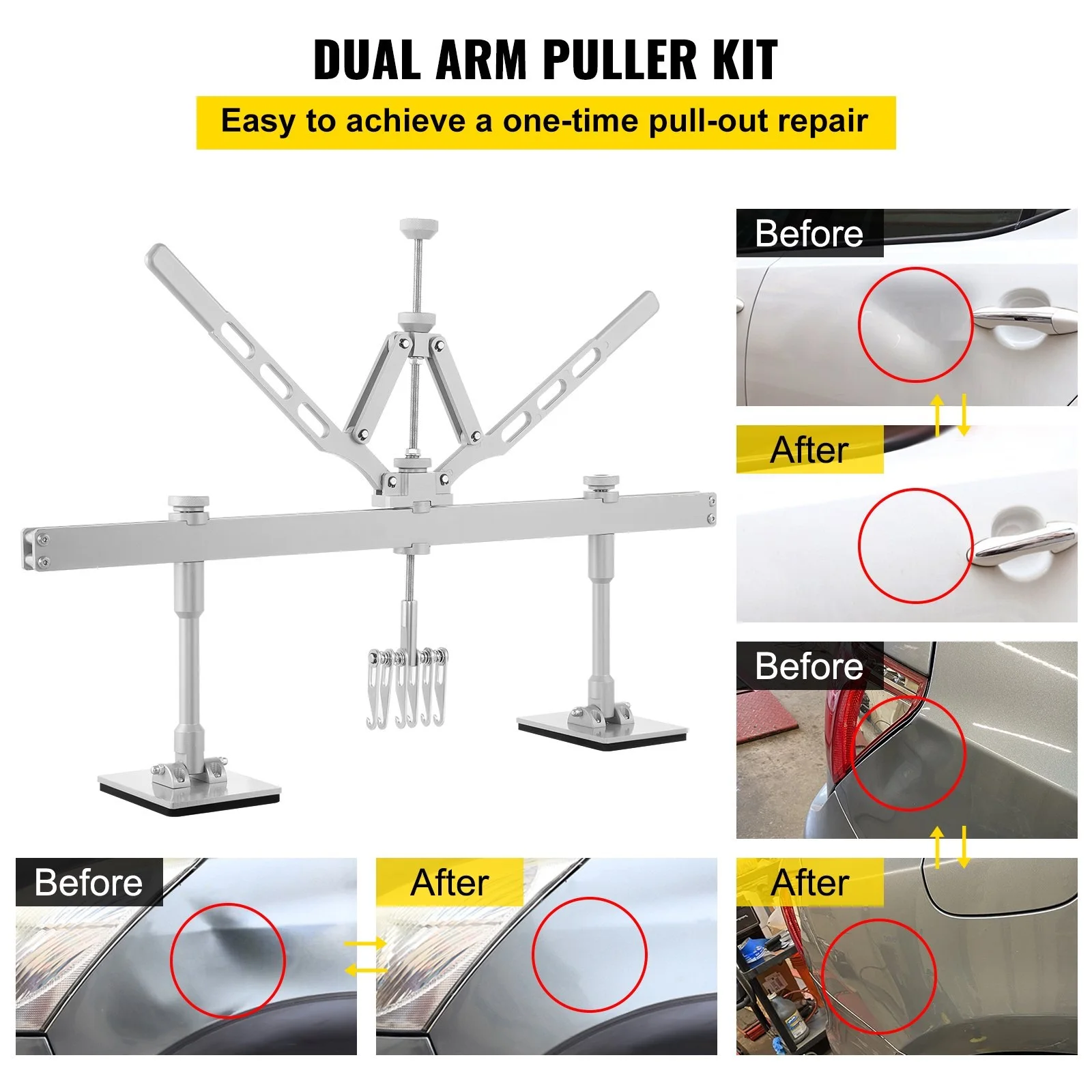 Dent Pull Lever Bar Kit Fit For Both Aluminum and Steel Dent Pulling (750MM)